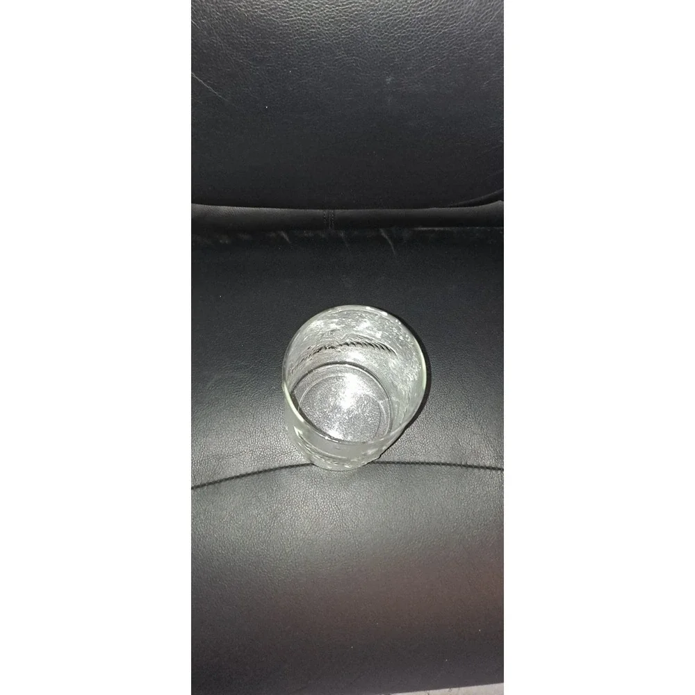 VTG Clear Embossed Glass American Eagle/Stars Jar 7